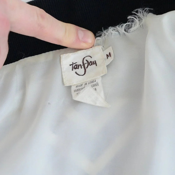 Vintage 90S TanJay Purple & Green Aztec Zip Up Lightweight Bomber Jacket M - Picture 15 of 16